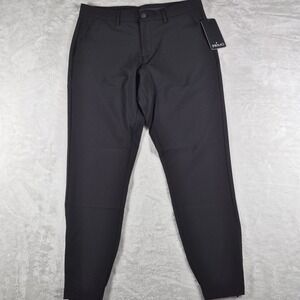 Primo Jogger Pants Men's 34 Black Golf Performance Tapered Stretch Zip Ankle NWT
